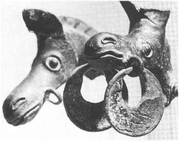 Horse head of Bronze from Svartarp, sle, Vstergtland, Sweden